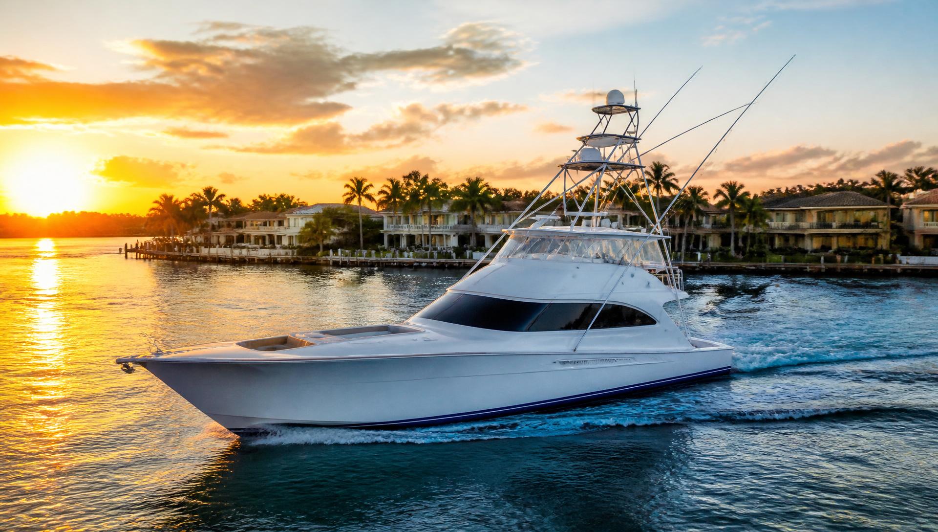 Luxury sportfish yacht cruising Fort Lauderdale waters